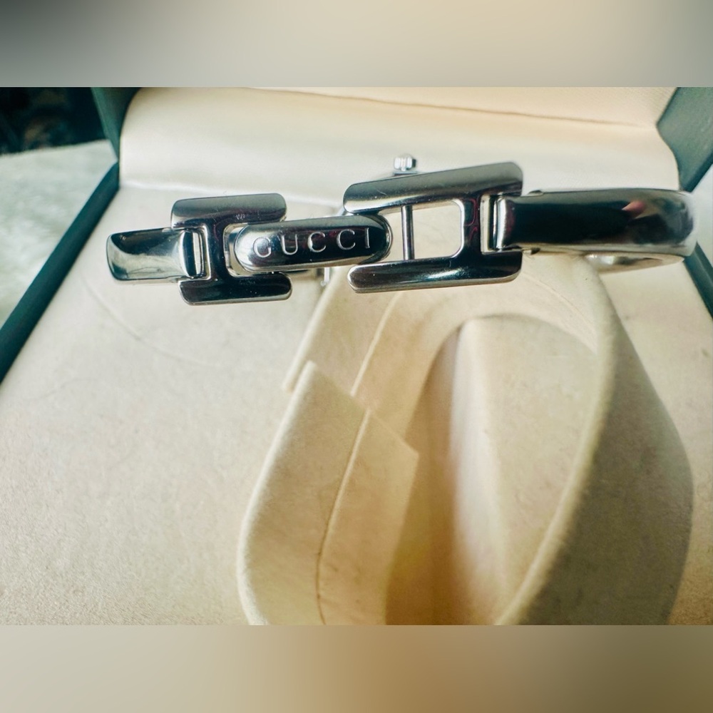 Authentic Gucci Silvertone Bangle Watch - image 6